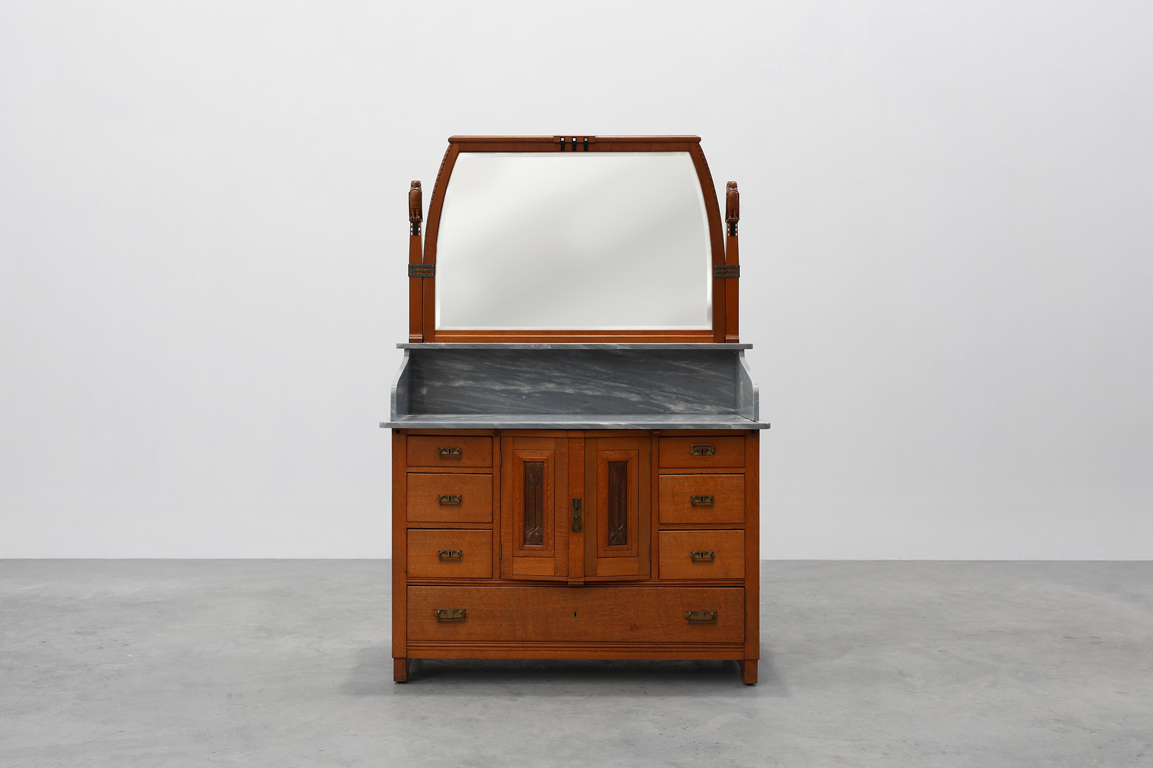 Art Nouveau bedroom set attr. to De Coene with artwork by Geo Verbanck, Belgium ca. 1905thumbnail
